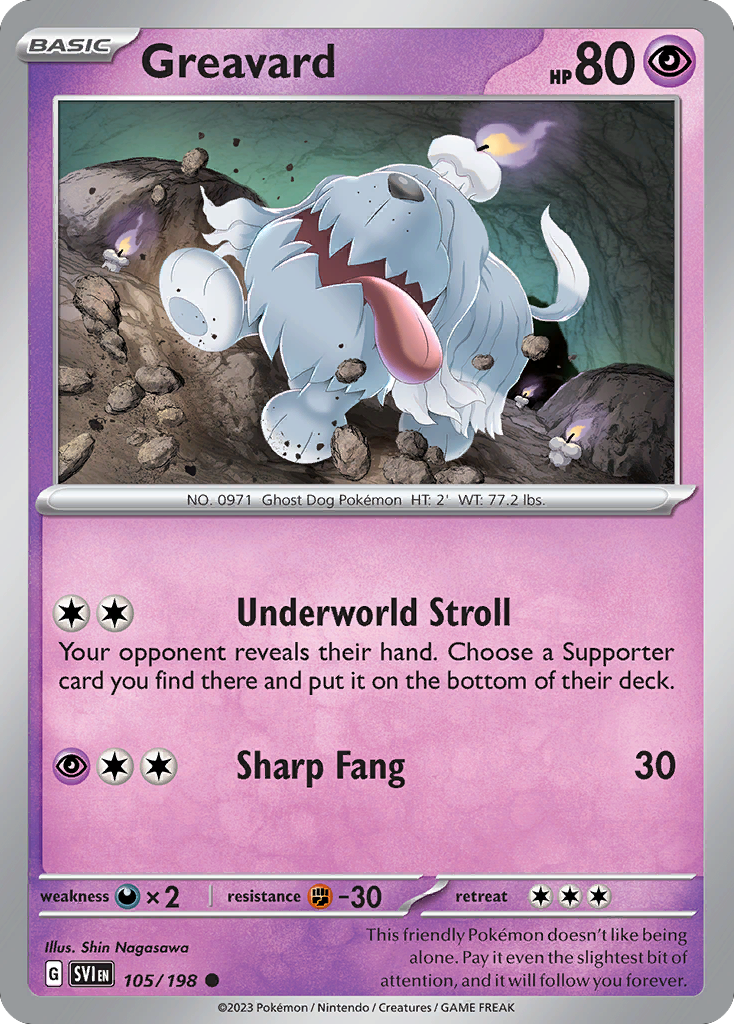 Scarlet & Violet Non - Holo Greavard #105/198